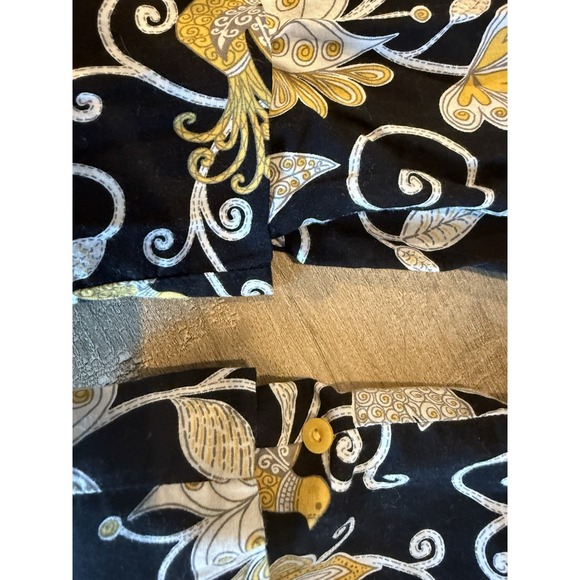 VERA BRADLEY Capri Pajamas Pants Bottoms Convertible Floral Black Yellow White - Picture 2 of 8